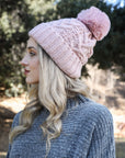 Cable Knit Pom Beanie Hats & Hair