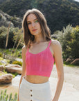 Cable Stitch Breathable Brami Top XS/S / Pink