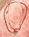 Carnelian & Crystal Layered Necklace Jewelry