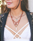 Carnelian & Crystal Layered Necklace Jewelry