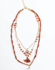 Carnelian & Crystal Layered Necklace Jewelry