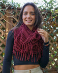 Chenille Tassel Infinity Scarf Scarves