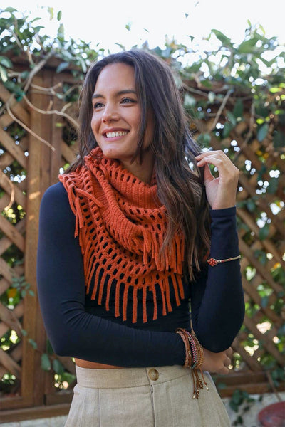 Fuzzy Chenille Tassel Infinity Scarf – Thank you