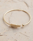 Chic Silver Feather Cuff Jewelry Gold