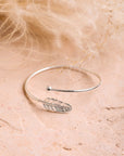 Chic Silver Feather Cuff Jewelry