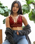 Chloe Crochet Bralette Small / Burgundy