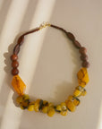 Chunky Amber Beaded Necklace Jewelry