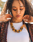 Chunky Amber Beaded Necklace Jewelry