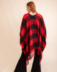 Classic Buffalo Check Tassel Poncho Ponchos