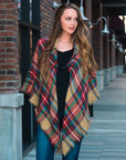 Classic Flannel Toggle Poncho Ponchos