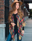 Classic Flannel Toggle Poncho Ponchos Khaki