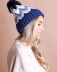 Classic Winter Pom Beanie Hats & Hair Blue