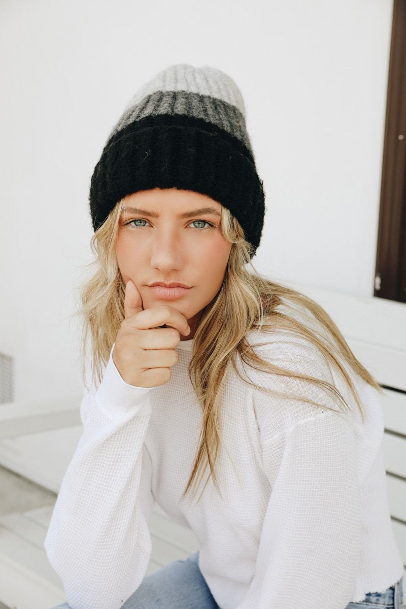 Color Block Knit Beanie Hats &amp; Hair