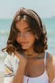 Comfortable wide stripe mocha headband, a perfect hair accessory.