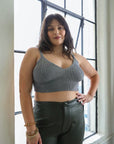 Contour Rib Knit Brami Plus Bralette XL/2X / Gray