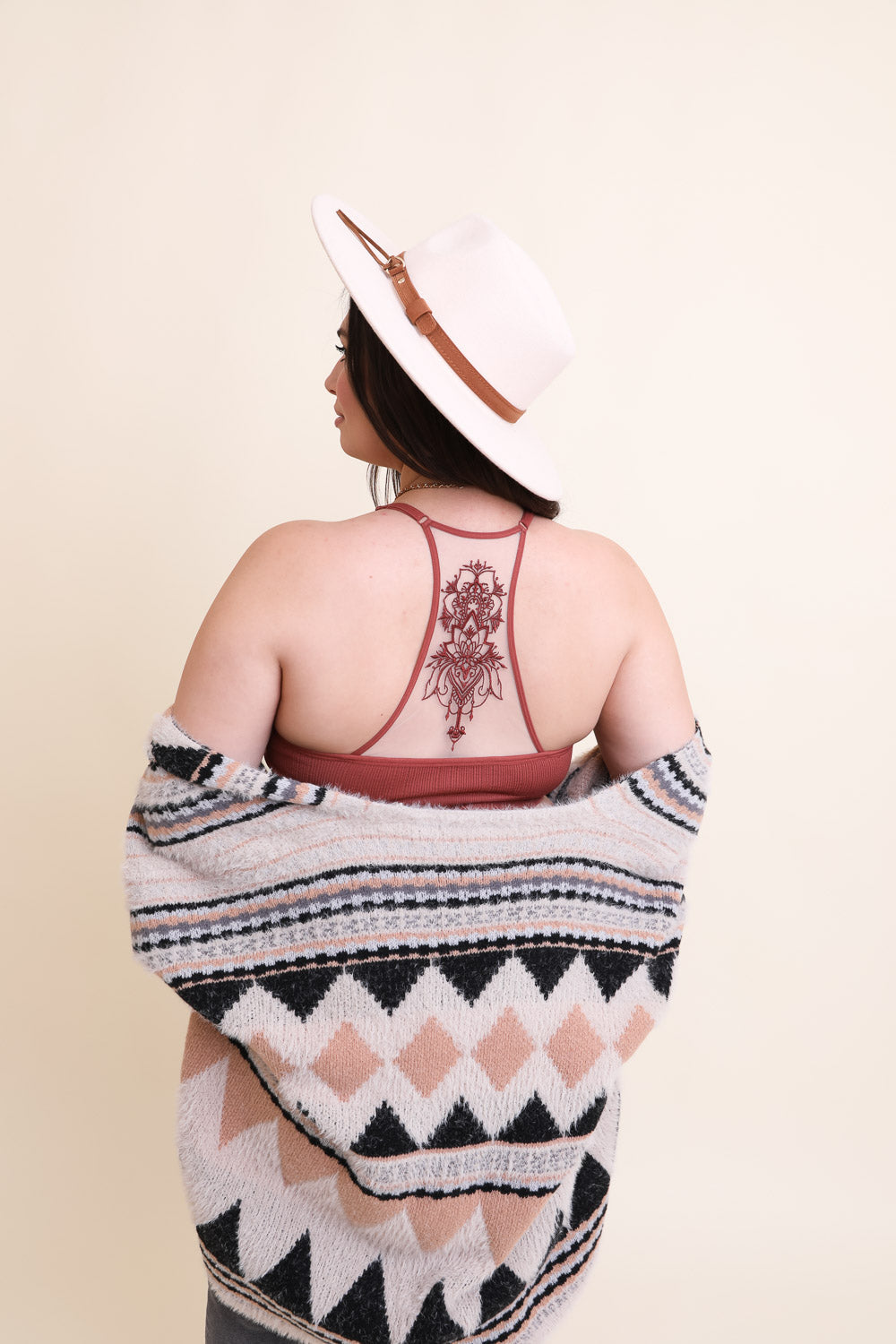 Plus Size Tattoo Back Bralette