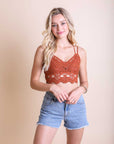 Cotton Crochet Longline Bralette