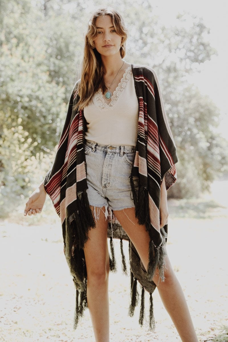 Cow Skull Serape Kimono