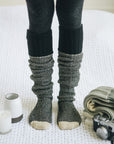 Cozy Ribbed Knit Lounge Socks Hats & Hair Black