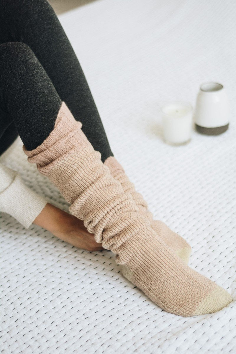 Cozy Ribbed Knit Lounge Socks Hats &amp; Hair