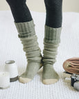 Cozy Ribbed Knit Lounge Socks Hats & Hair Mint