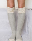 Cozy Ribbed Knit Lounge Socks Hats & Hair Oatmeal