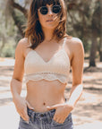 Crochet Crop Top Bralette Small / Ivory