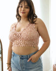 Crochet Daisy Longline Bralette XL / Rose