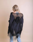 Crochet Medallion Tassel Kimono Ponchos