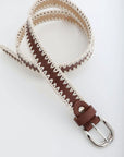 Crochet Vegan Leather Belt Belts Brown