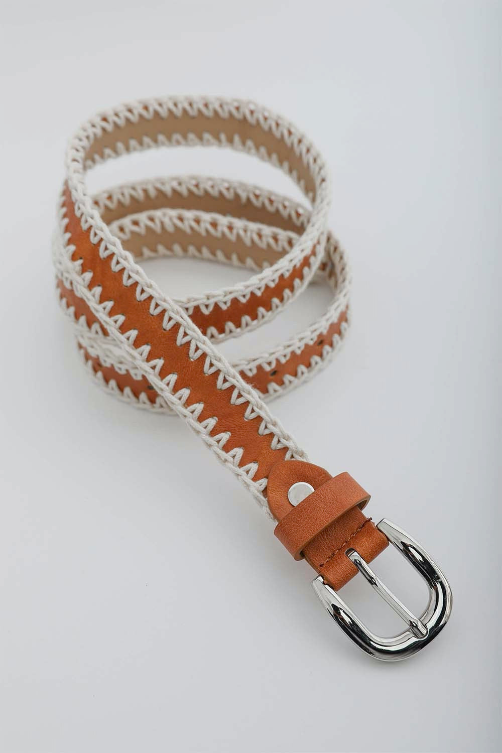 Crochet Vegan Leather Belt Belts