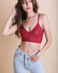 Cropped Lace Camisole Bralette XS/S / Marsala