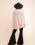 Cuddly Bat Sleeve Knit Cardigan Ponchos