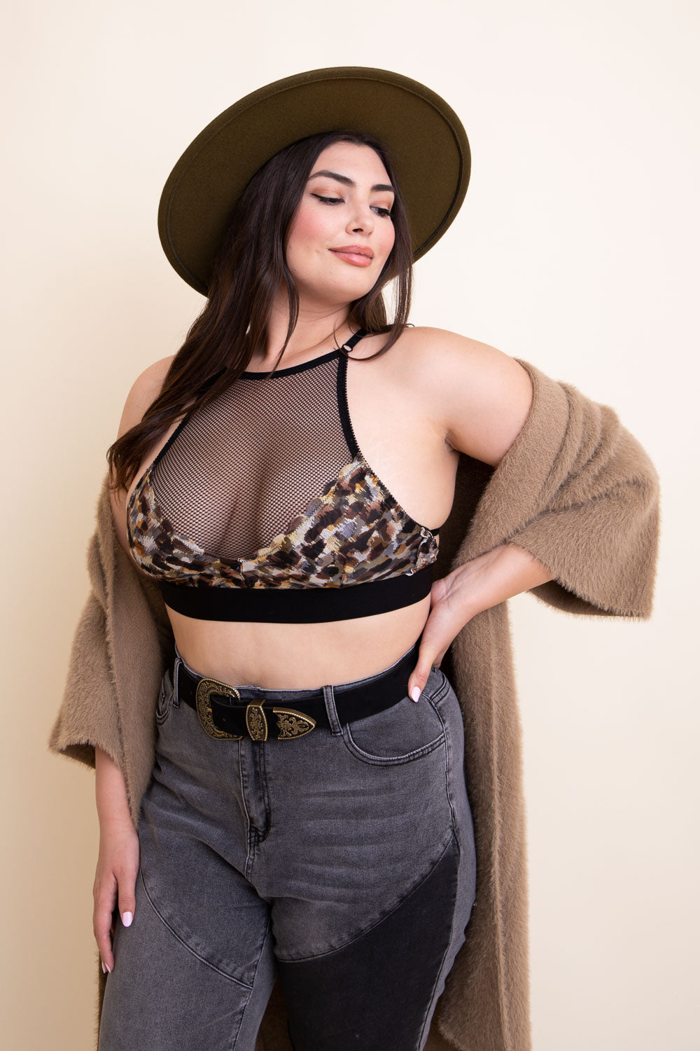 Curvy Adanna Leopard Bralette Plus Size