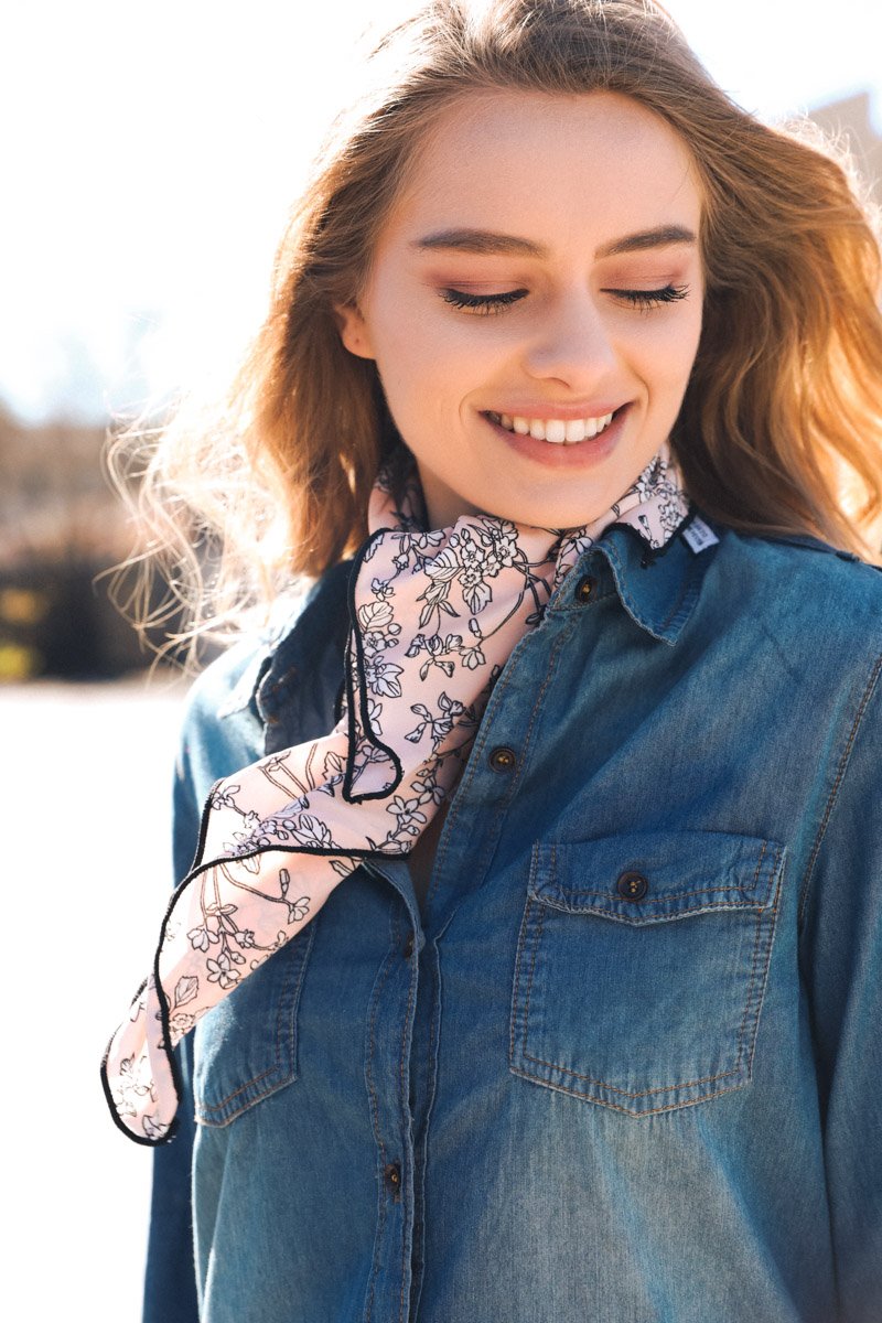 Cutesy Floral Bandana Bandanas Peach