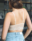 Floral Lace Strappy Bralette Cream Ivory Coachella