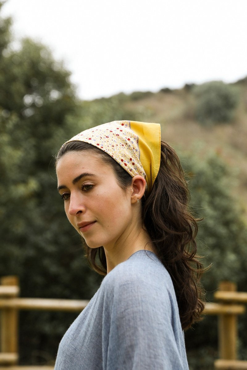 Ditsy Floral Bandana Hats &amp; Hair Yellow