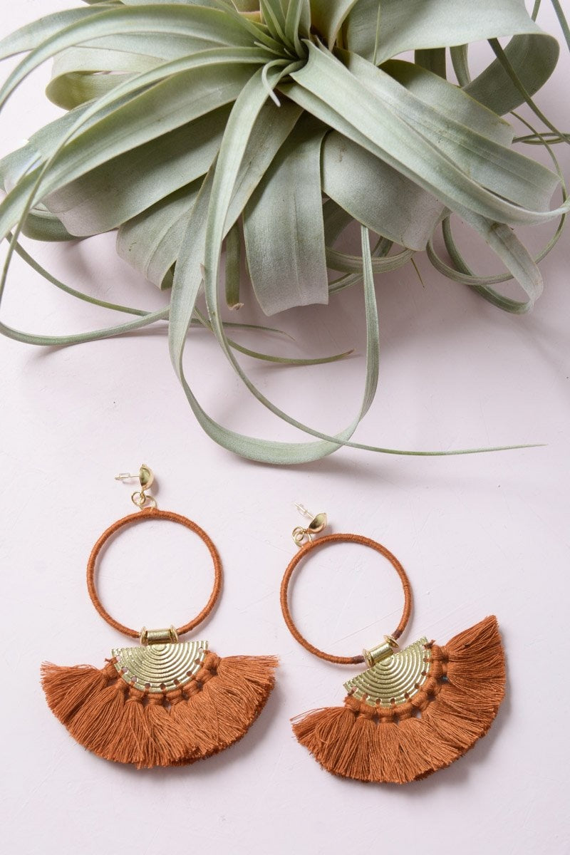 Drop Tassel Fan Earrings Jewelry