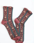 Embroidered Flower Pattern Socks