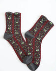 Embroidered Flower Pattern Socks