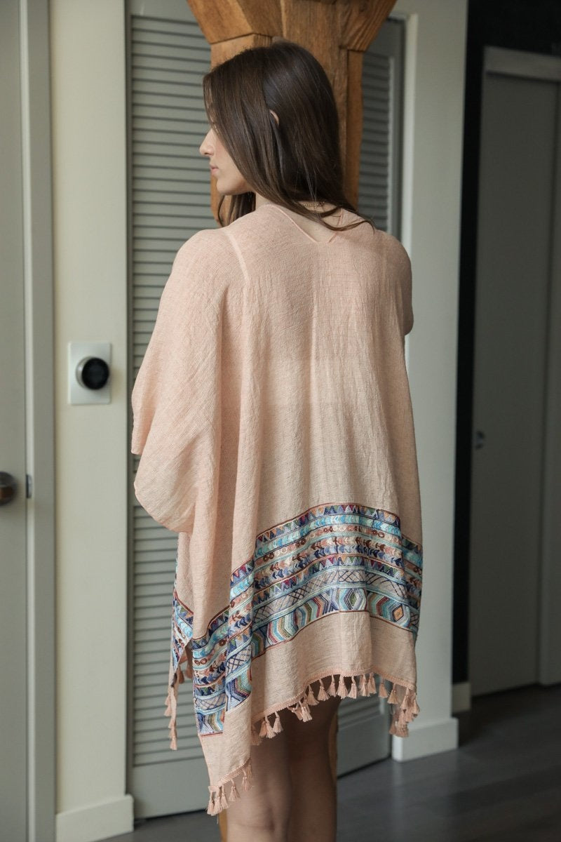 Embroidered Geometric Kimono