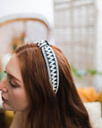 Embroidered Stitch Boho Knot Headband Hats & Hair Blue