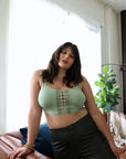 Eye Lace Applique Bralette 1X/2X / Sage