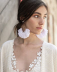 Fan Tassel Earrings Jewelry White