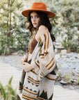 Faux Hair Aztec Pocket Ruana Ponchos