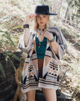 Faux Hair Aztec Pocket Ruana Ponchos