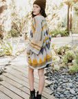 Faux Hair Aztec Pocket Ruana Ponchos