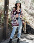 Faux Hair Aztec Pocket Ruana Ponchos