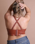 Faux Leather Longline Bralette