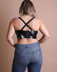 Faux Leather Longline Bralette